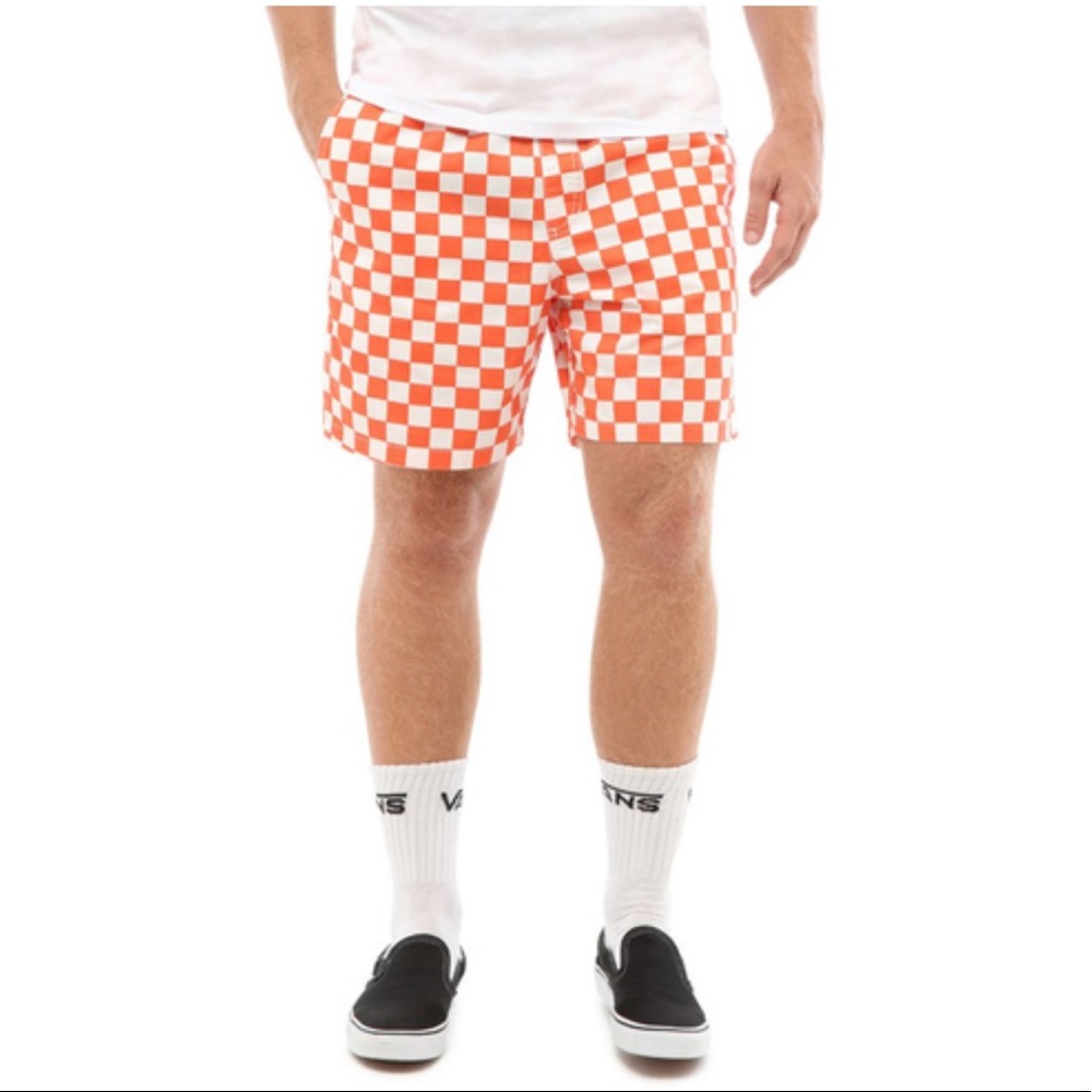 VANS Range Short 18” EmberGlow Check White Orange